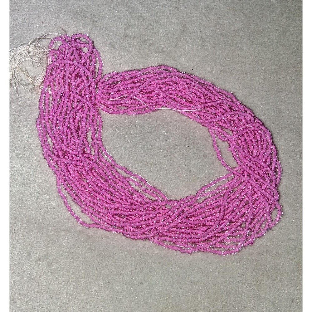 Pink Seed Bead Hank Lot 1.1 oz Bulk Glass Craft Jewelry Making Beading Supplies